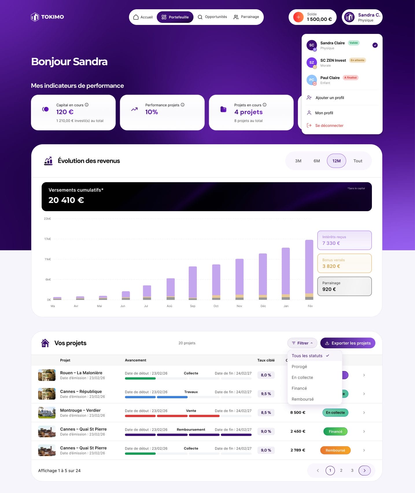 MON PROFIL - TOKIMO